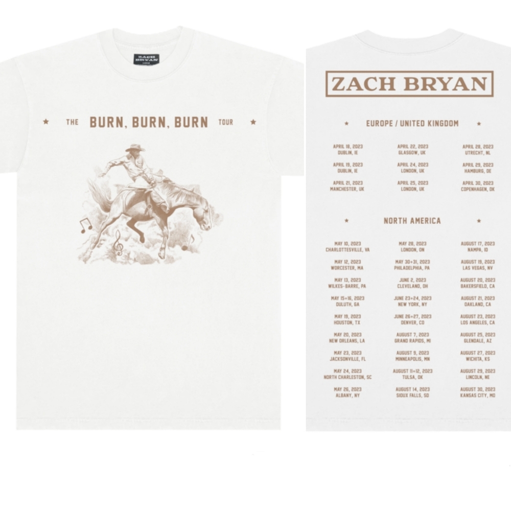 🆕️ Zach Bryan Bucking Bronco Tour Tee